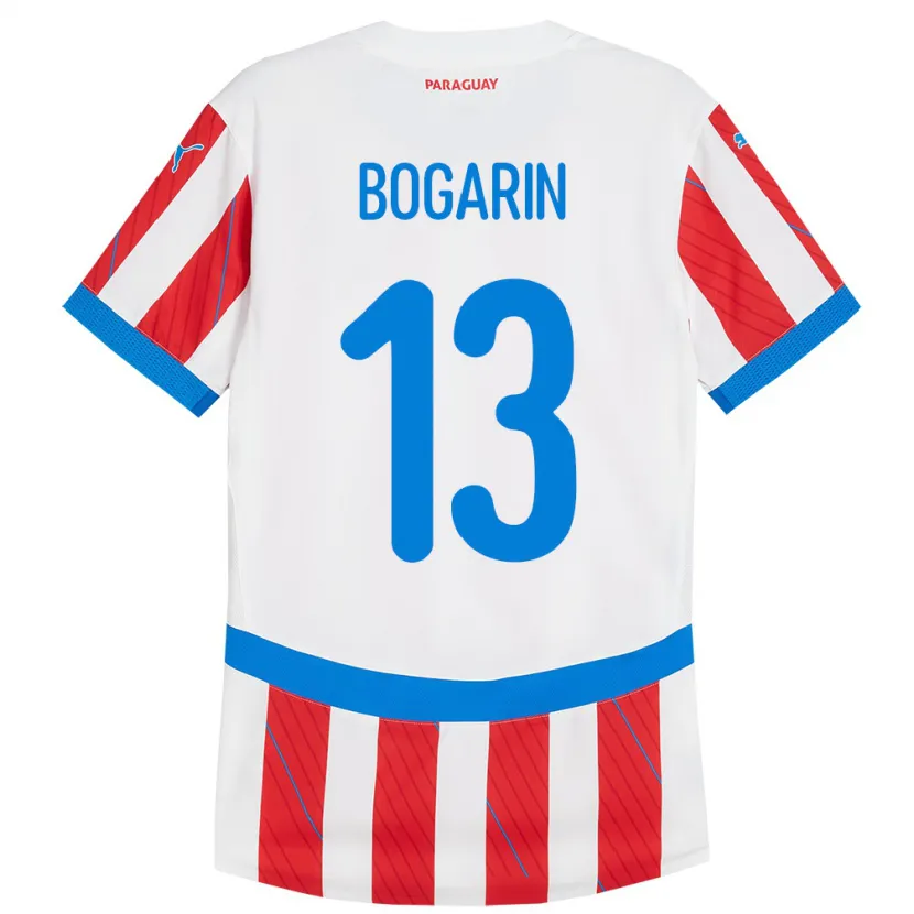 Danxen Kid Paraguay Dahiana Bogarín #13 White Red Home Jersey 24-26 T-Shirt