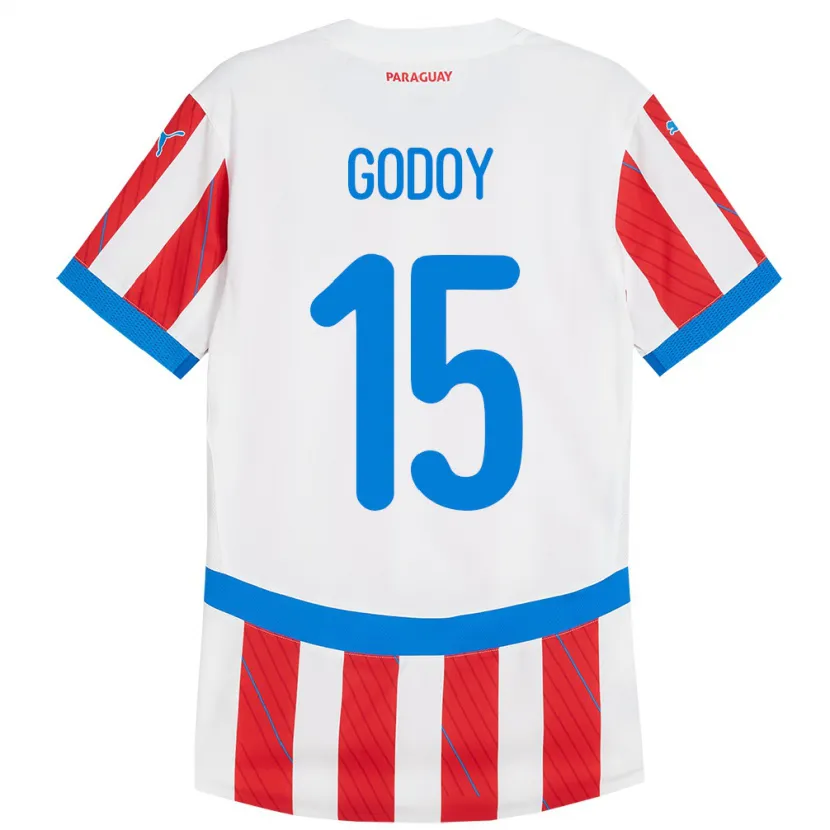 Danxen Kid Paraguay Fanny Godoy #15 White Red Home Jersey 24-26 T-Shirt