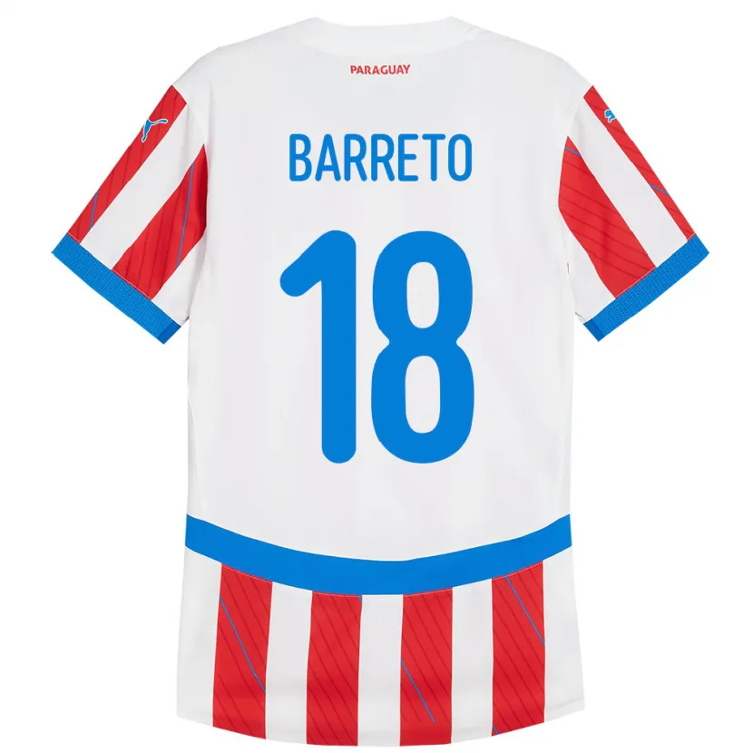 Danxen Kid Paraguay Liz Barreto #18 White Red Home Jersey 24-26 T-Shirt