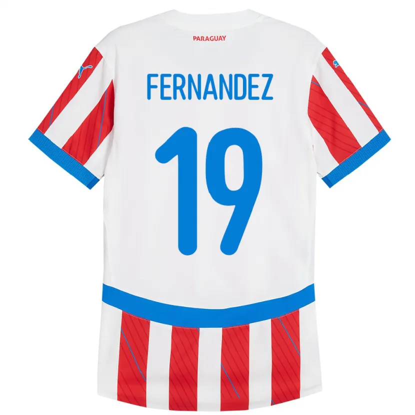 Danxen Kid Paraguay Rebeca Fernández #19 White Red Home Jersey 24-26 T-Shirt