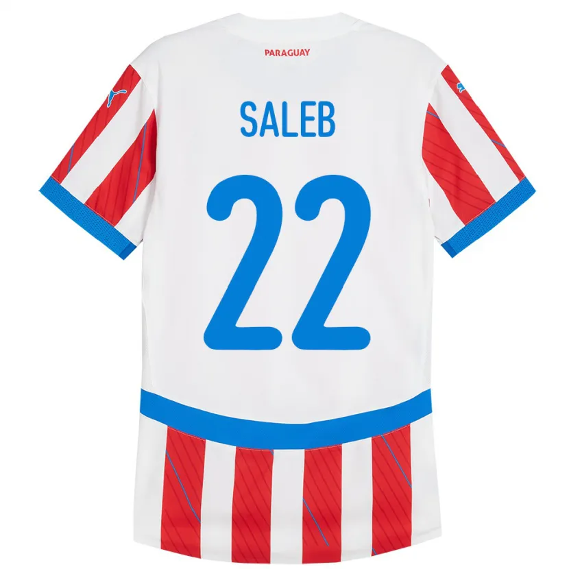 Danxen Kid Paraguay Gloria Saleb #22 White Red Home Jersey 24-26 T-Shirt