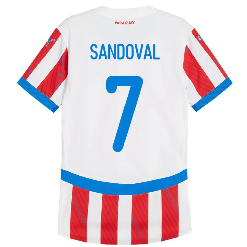 Danxen Kid Paraguay Fabiola Sandoval #7 White Red Home Jersey 24-26 T-Shirt