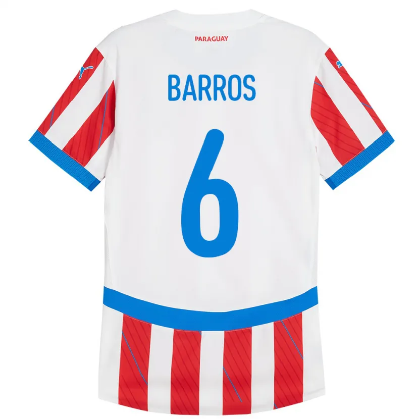 Danxen Kid Paraguay Natalia Barros #6 White Red Home Jersey 24-26 T-Shirt