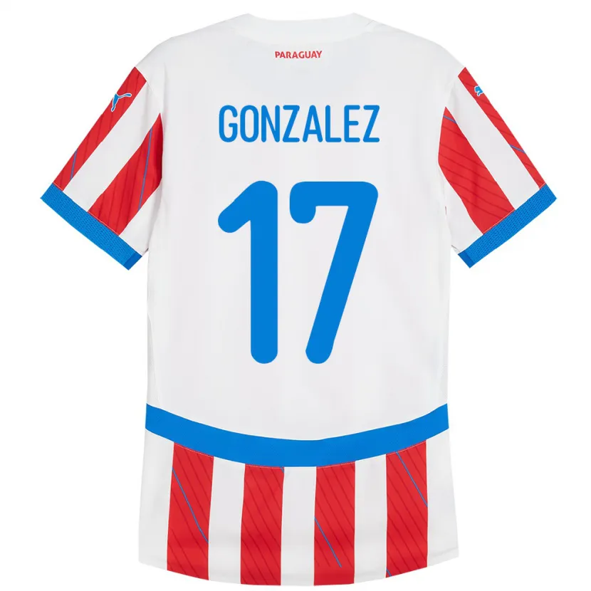 Danxen Kid Paraguay Lourdes González #17 White Red Home Jersey 24-26 T-Shirt