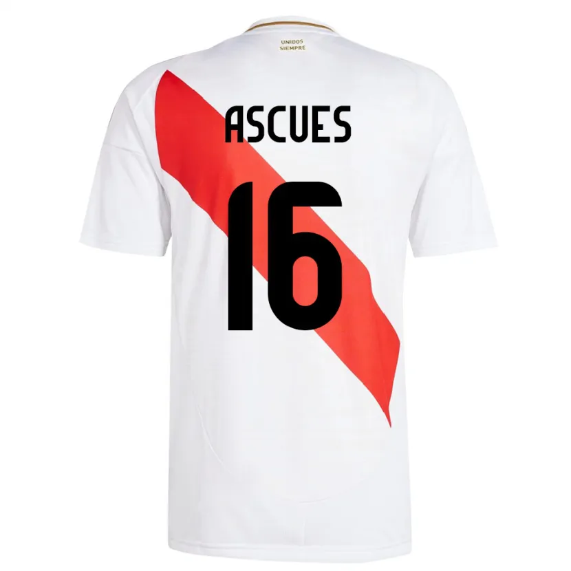 Danxen Kid Peru Carlos Ascues #16 White Home Jersey 24-26 T-Shirt