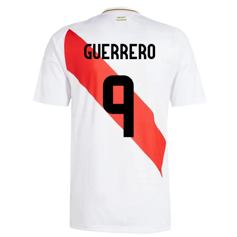 Danxen Kid Peru Paolo Guerrero #9 White Home Jersey 24-26 T-Shirt