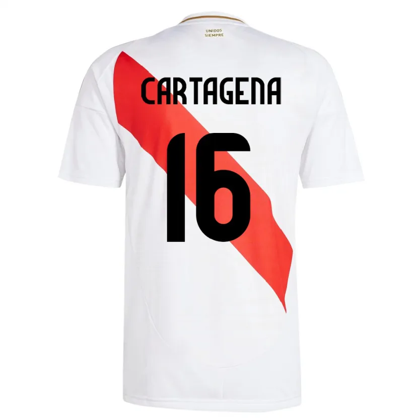 Danxen Kid Peru Wilder Cartagena #16 White Home Jersey 24-26 T-Shirt