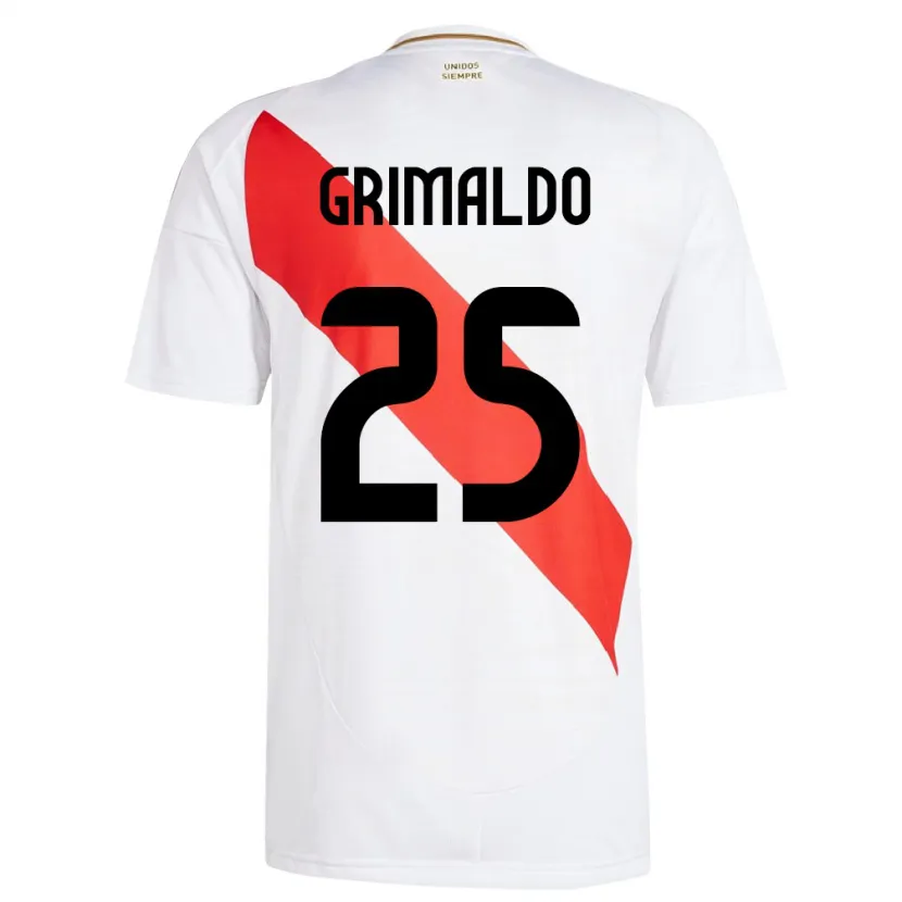 Danxen Kid Peru Joao Grimaldo #25 White Home Jersey 24-26 T-Shirt