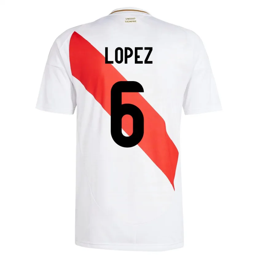 Danxen Kid Peru Marcos López #6 White Home Jersey 24-26 T-Shirt