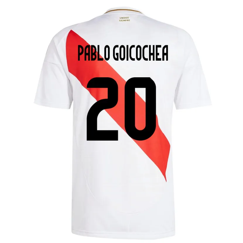 Danxen Kid Peru Juan Pablo Goicochea #20 White Home Jersey 24-26 T-Shirt