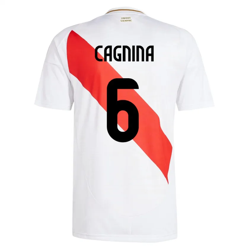 Danxen Kid Peru Claudia Cagnina #6 White Home Jersey 24-26 T-Shirt