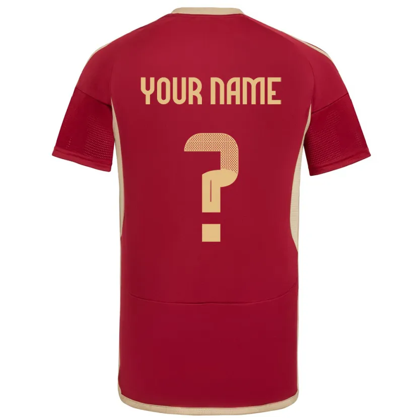 Danxen Kid Venezuela Your Name #0 Burgundy Home Jersey 24-26 T-Shirt