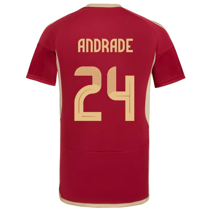 Danxen Kid Venezuela Kervin Andrade #24 Burgundy Home Jersey 24-26 T-Shirt