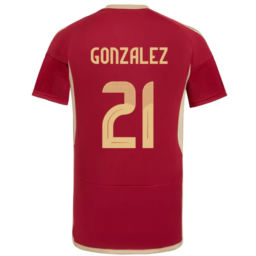 Danxen Kid Venezuela Alexander González #21 Burgundy Home Jersey 24-26 T-Shirt