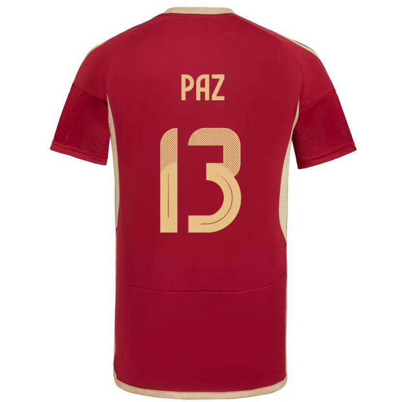 Danxen Kid Venezuela Jesús Paz #13 Burgundy Home Jersey 24-26 T-Shirt