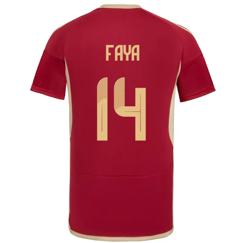 Danxen Kid Venezuela Carlos Faya #14 Burgundy Home Jersey 24-26 T-Shirt