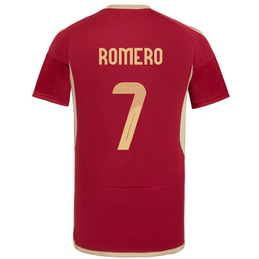 Danxen Kid Venezuela Leenhan Romero #7 Burgundy Home Jersey 24-26 T-Shirt