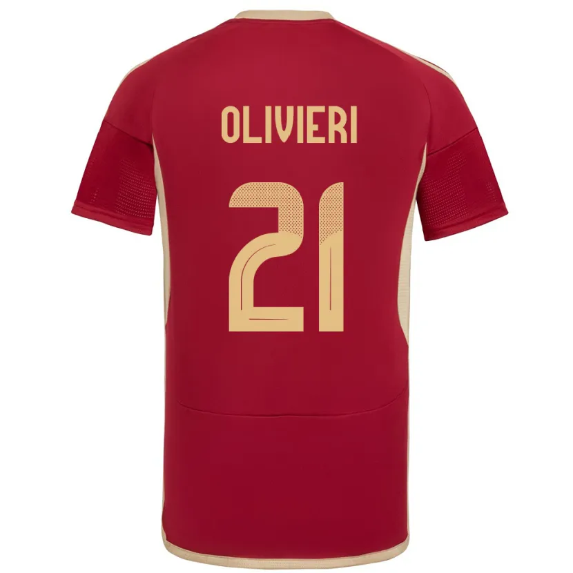 Danxen Kid Venezuela Bárbara Olivieri #21 Burgundy Home Jersey 24-26 T-Shirt