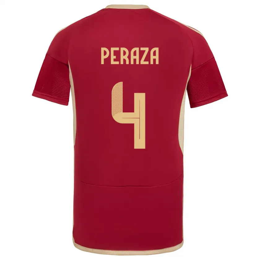 Danxen Kid Venezuela María Peraza #4 Burgundy Home Jersey 24-26 T-Shirt