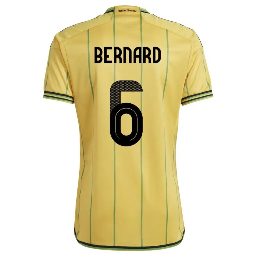 Danxen Kid Jamaica Di'shon Bernard #6 Yellow Home Jersey 24-26 T-Shirt