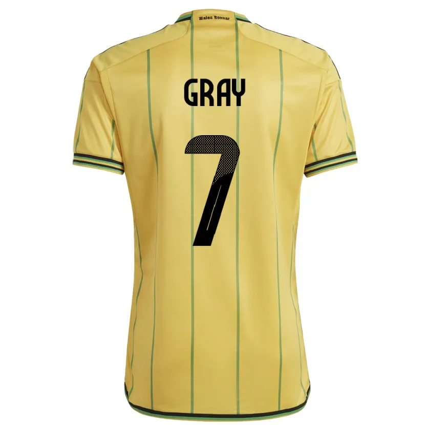 Danxen Kid Jamaica Demarai Gray #7 Yellow Home Jersey 24-26 T-Shirt