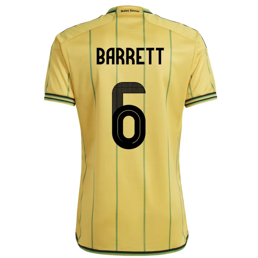 Danxen Kid Jamaica Ronaldo Barrett #6 Yellow Home Jersey 24-26 T-Shirt