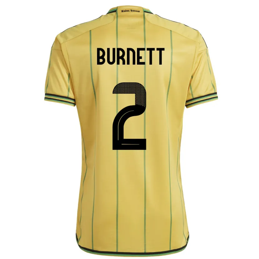 Danxen Kid Jamaica Theanna Burnett #2 Yellow Home Jersey 24-26 T-Shirt