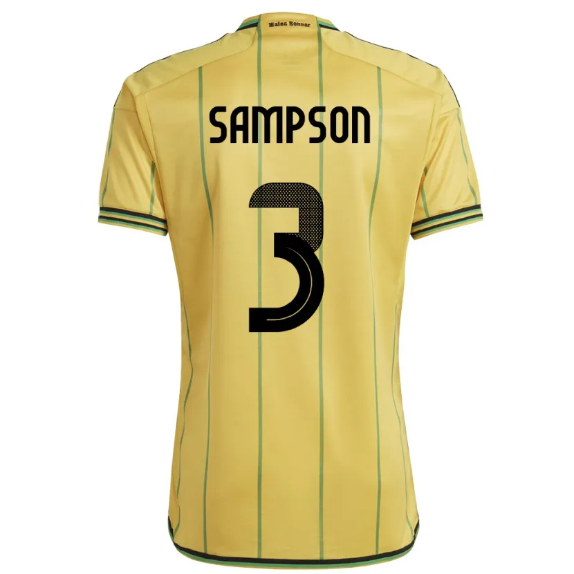 Danxen Kid Jamaica Vyan Sampson #3 Yellow Home Jersey 24-26 T-Shirt