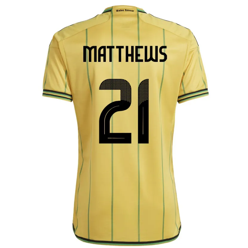 Danxen Kid Jamaica Cheyna Matthews #21 Yellow Home Jersey 24-26 T-Shirt