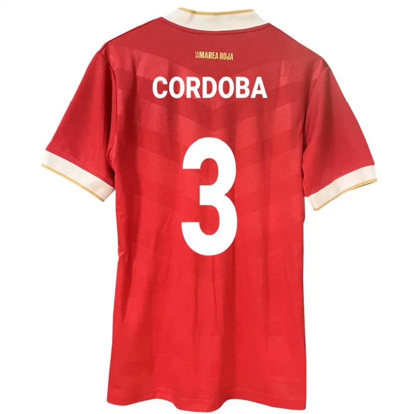 Danxen Kid Panama José Córdoba #3 Red Home Jersey 24-26 T-Shirt