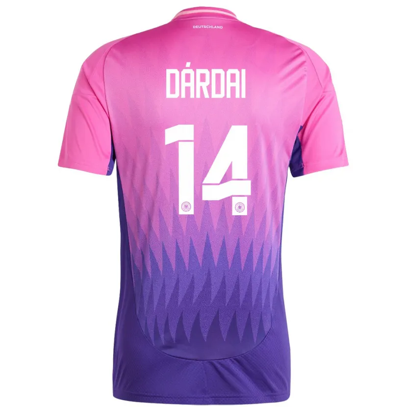 Danxen Kid Germany Marton Dardai #14 Pink Purple Away Jersey 24-26 T-Shirt