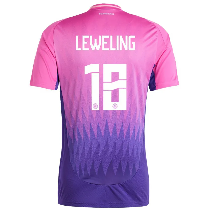 Danxen Kid Germany Jamie Leweling #18 Pink Purple Away Jersey 24-26 T-Shirt