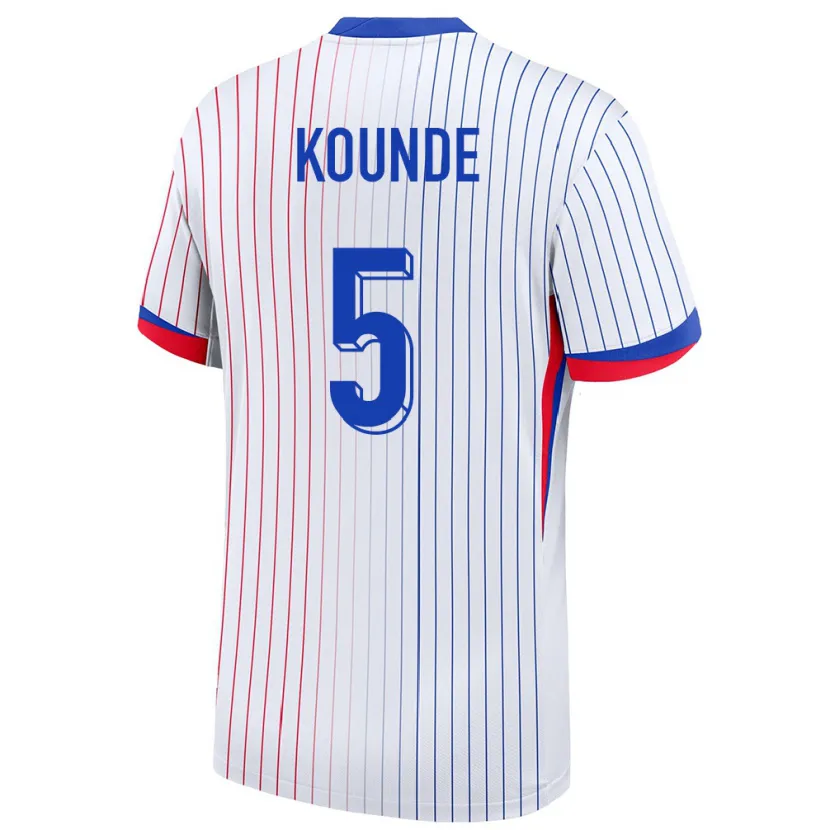 Danxen Kid France Jules Kounde #5 White Away Jersey 24-26 T-Shirt