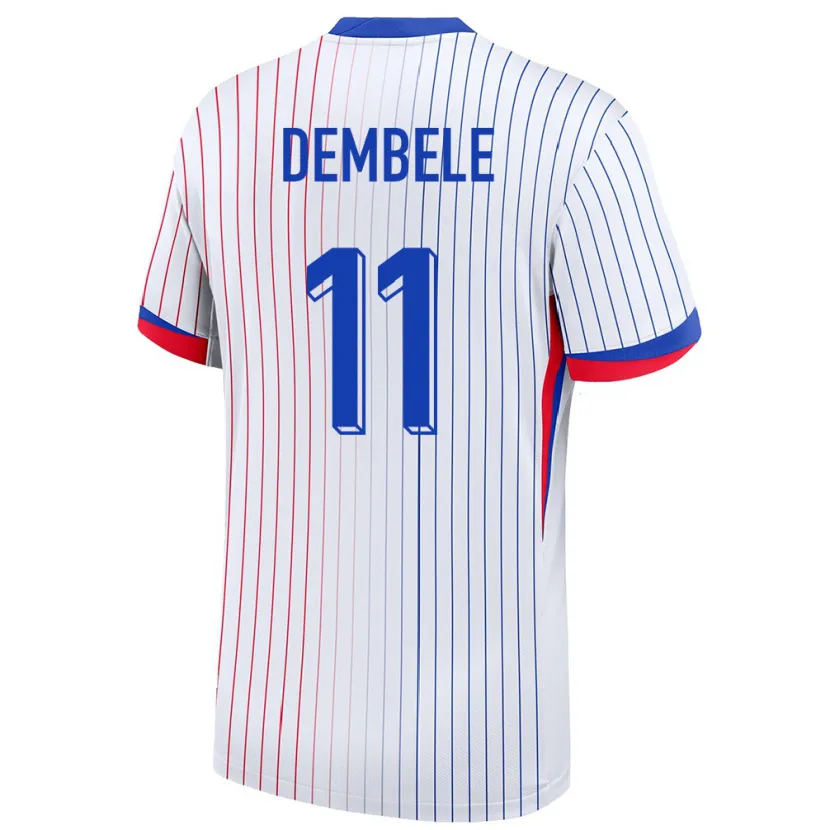 Danxen Kid France Ousmane Dembele #11 White Away Jersey 24-26 T-Shirt