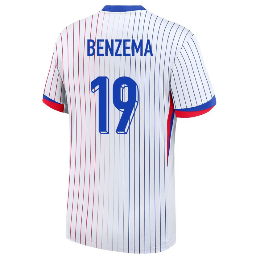 Danxen Kid France Karim Benzema #19 White Away Jersey 24-26 T-Shirt