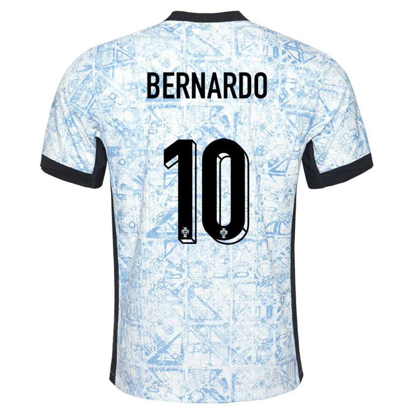 Danxen Kid Portugal Bernardo Silva #10 Cream Blue Away Jersey 24-26 T-Shirt