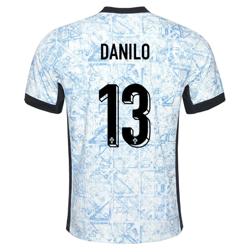 Danxen Kid Portugal Danilo Pereira #13 Cream Blue Away Jersey 24-26 T-Shirt