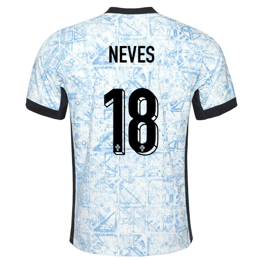 Danxen Kid Portugal Ruben Neves #18 Cream Blue Away Jersey 24-26 T-Shirt