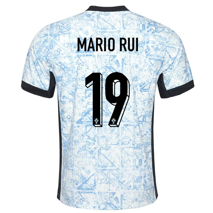 Danxen Kid Portugal Mario Rui #19 Cream Blue Away Jersey 24-26 T-Shirt