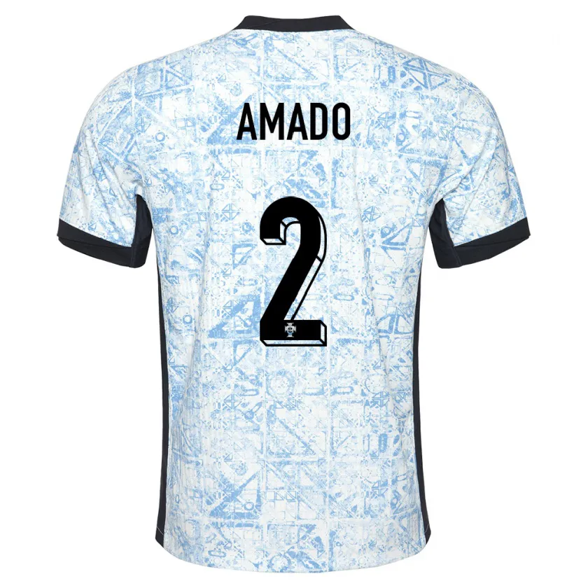 Danxen Kid Portugal Catarina Amado #2 Cream Blue Away Jersey 24-26 T-Shirt