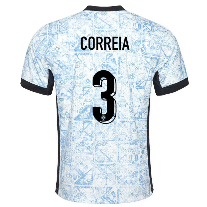 Danxen Kid Portugal Alicia Correia #3 Cream Blue Away Jersey 24-26 T-Shirt