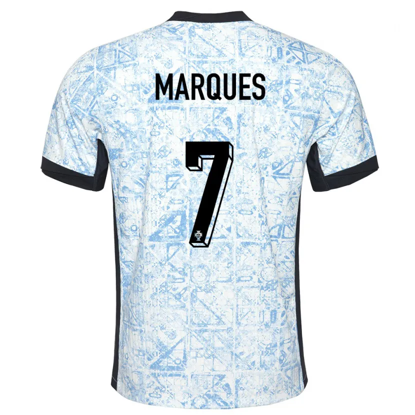 Danxen Kid Portugal Vanessa Marques #7 Cream Blue Away Jersey 24-26 T-Shirt