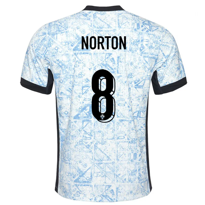 Danxen Kid Portugal Andreia Norton #8 Cream Blue Away Jersey 24-26 T-Shirt