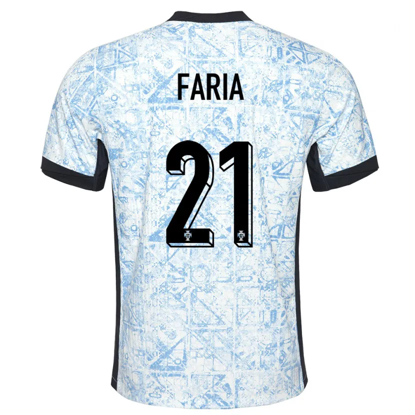 Danxen Kid Portugal Andreia Faria #21 Cream Blue Away Jersey 24-26 T-Shirt