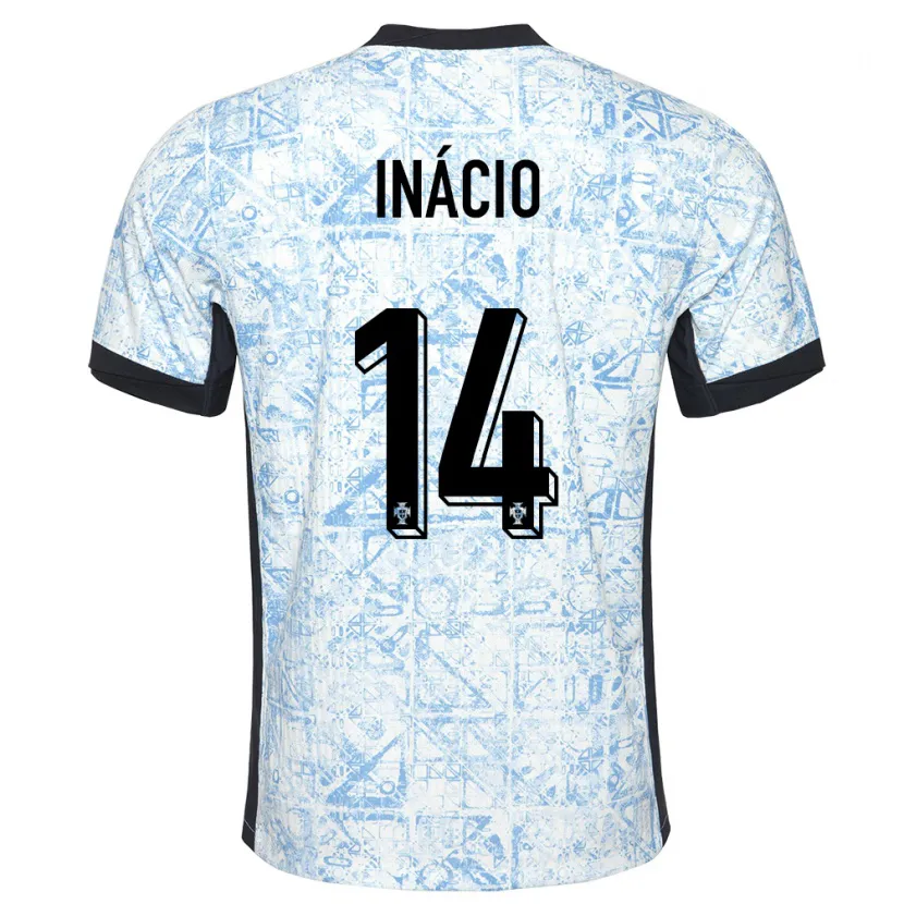 Danxen Kid Portugal Goncalo Inacio #14 Cream Blue Away Jersey 24-26 T-Shirt