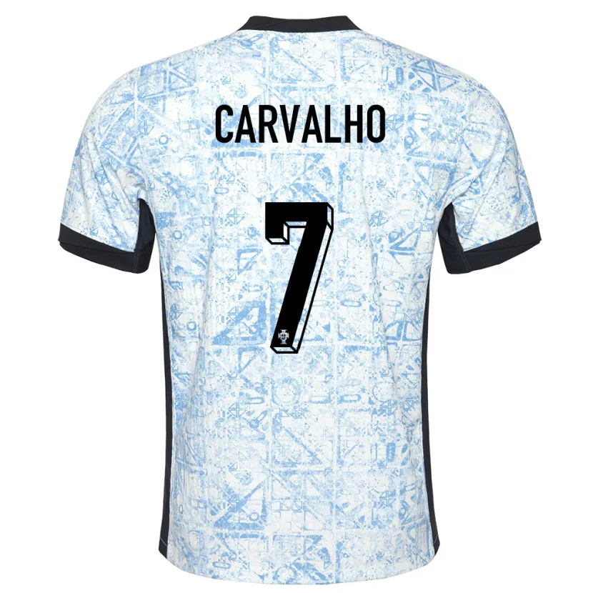 Danxen Kid Portugal Fabio Carvalho #7 Cream Blue Away Jersey 24-26 T-Shirt