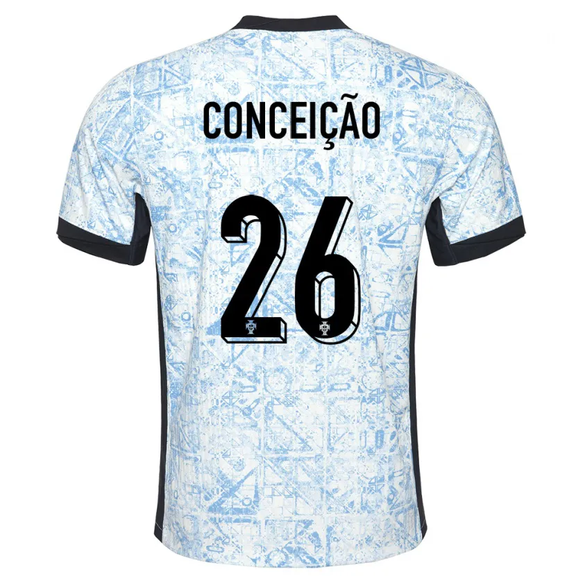 Danxen Kid Portugal Francisco Conceicao #26 Cream Blue Away Jersey 24-26 T-Shirt