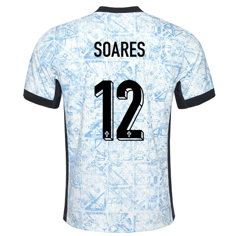 Danxen Kid Portugal Samuel Soares #12 Cream Blue Away Jersey 24-26 T-Shirt