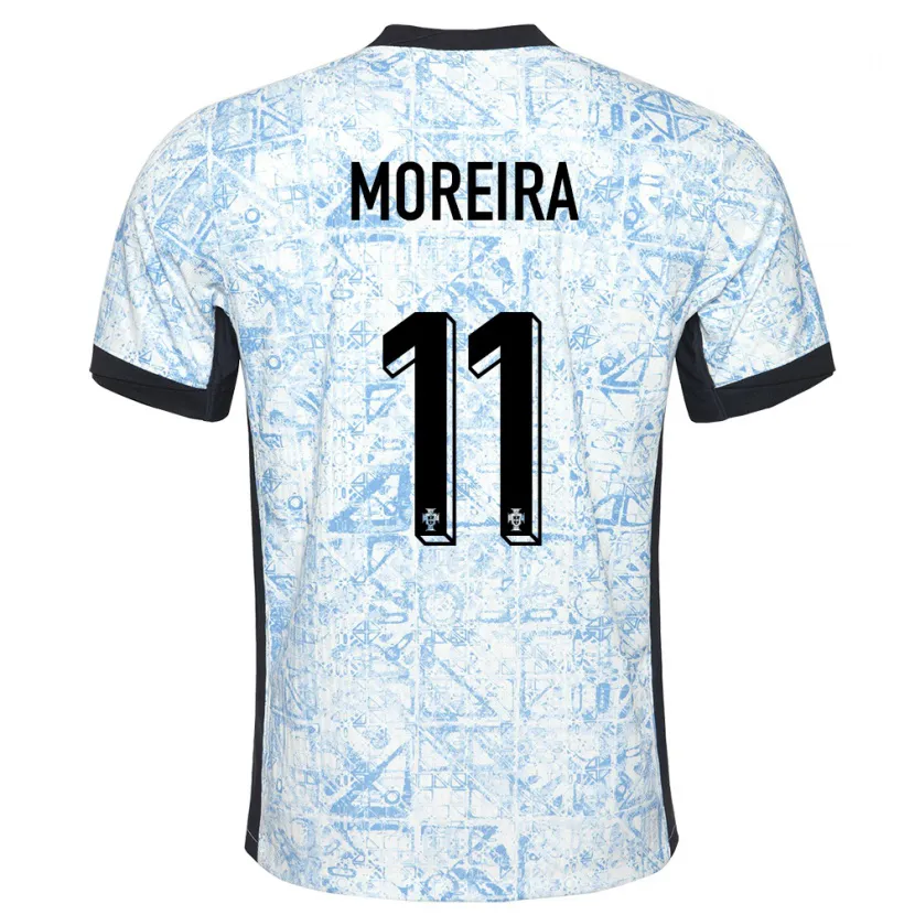 Danxen Kid Portugal Diego Moreira #11 Cream Blue Away Jersey 24-26 T-Shirt