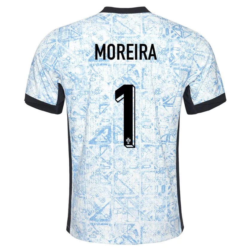 Danxen Kid Portugal Andre Moreira #1 Cream Blue Away Jersey 24-26 T-Shirt